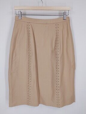 Roman's Leather Lace Up Pencil Skirt
